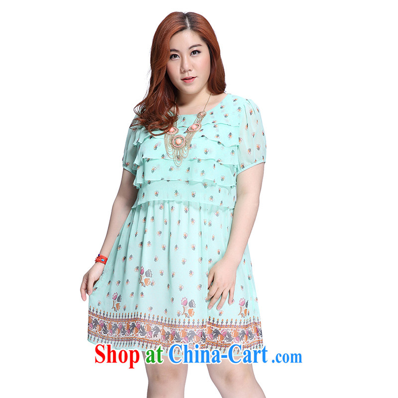 Slim Li Su-XL ladies dress thick sister graphics thin skirts Q 3766 green XL, slim Li-su, shopping on the Internet