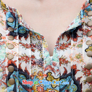 The Ju-Yee Nga summer Women's clothes Korean video thin MOM load the code load XL floral short sleeve snow woven shirts YY 8980 blue XXXL pictures, price, brand platters! Elections are good character, the national distribution, so why buy now enjoy more preferential! Health