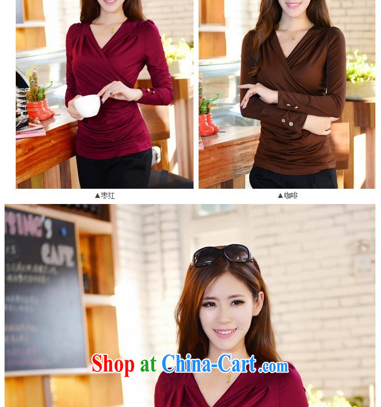 Refreshing 2015 new Korean version, solid shirts V collar loose larger leisure 100 solid ground sweater girl T-shirt T shirt solid T-shirt 0603 maroon 3XL pictures, price, brand platters! Elections are good character, the national distribution, so why buy now enjoy more preferential! Health