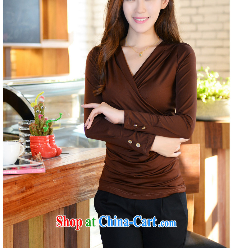 Refreshing 2015 new Korean version, solid shirts V collar loose larger leisure 100 solid ground sweater girl T-shirt T shirt solid T-shirt 0603 maroon 3XL pictures, price, brand platters! Elections are good character, the national distribution, so why buy now enjoy more preferential! Health