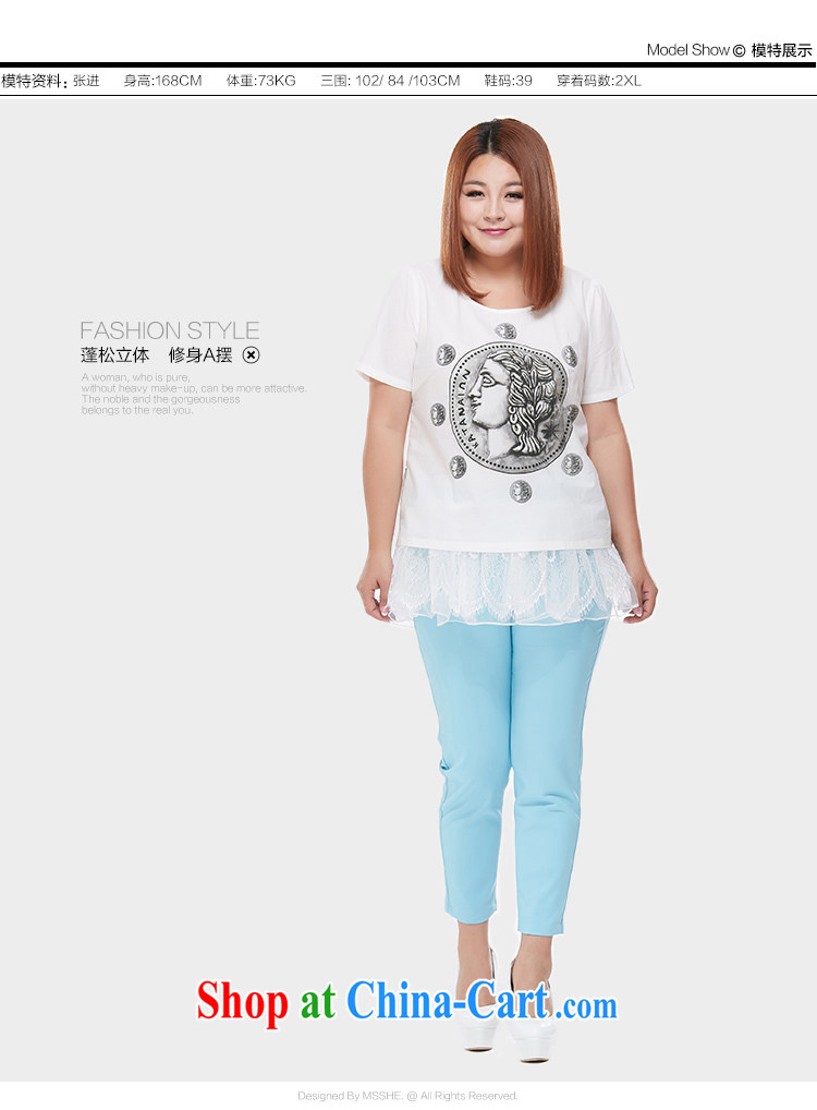 MsShe pure cotton short-sleeved T pension increase, female bubble sleeve clearance 6862 white 3XL pictures, price, brand platters! Elections are good character, the national distribution, so why buy now enjoy more preferential! Health