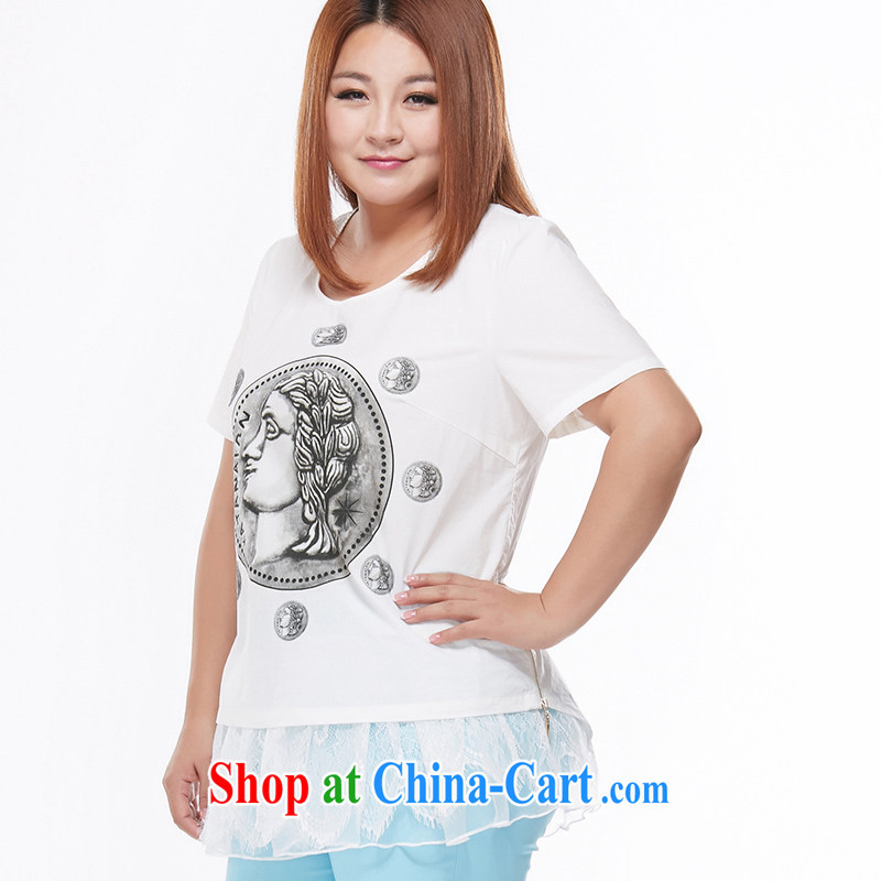 MsShe cotton short-sleeved T pension increase, female bubble sleeve clearance 6862 white 3XL, Susan Carroll, Ms Elsie Leung Chow (MSSHE), shopping on the Internet