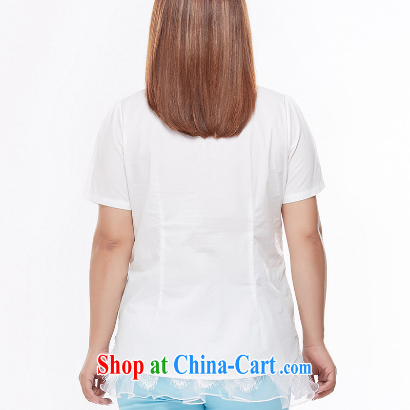 MsShe cotton short-sleeved T pension increase, female bubble sleeve clearance 6862 white 3XL, Susan Carroll, Ms Elsie Leung Chow (MSSHE), shopping on the Internet