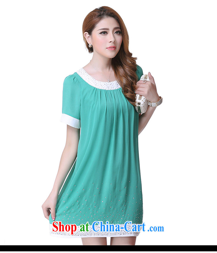Lehman, lymalon, thick, thin. Summer 2015 new Korean version stylish loose XL female round-collar short-sleeve dresses 2611 green 4 XL pictures, price, brand platters! Elections are good character, the national distribution, so why buy now enjoy more preferential! Health