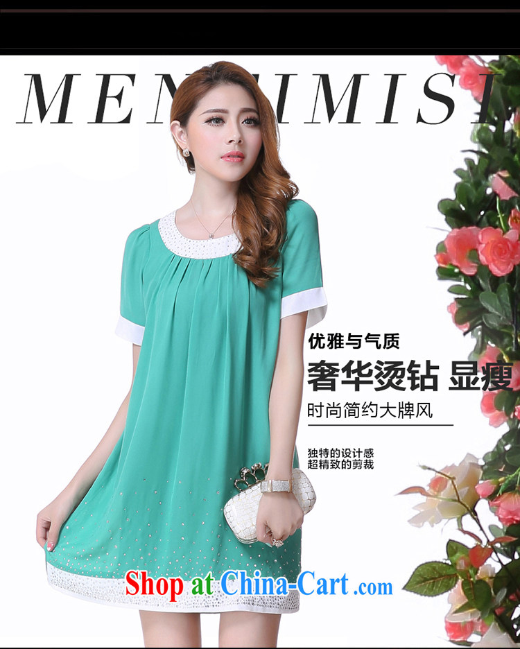 Lehman, lymalon, thick, thin. Summer 2015 new Korean version stylish loose XL female round-collar short-sleeve dresses 2611 green 4 XL pictures, price, brand platters! Elections are good character, the national distribution, so why buy now enjoy more preferential! Health