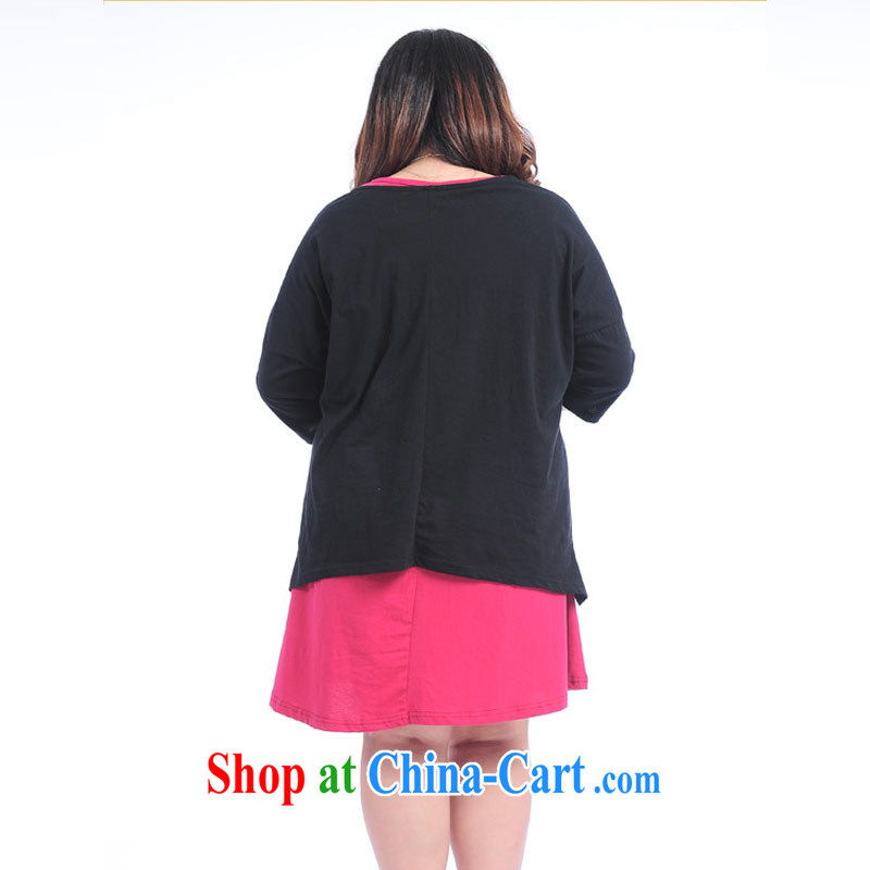 Thin (NOS)XL women cotton is really two parts included in the kit T cuff shirt sleeveless vest skirt skirt solid A 7151 Black Large Number 3 XL, thin (NOS), online shopping