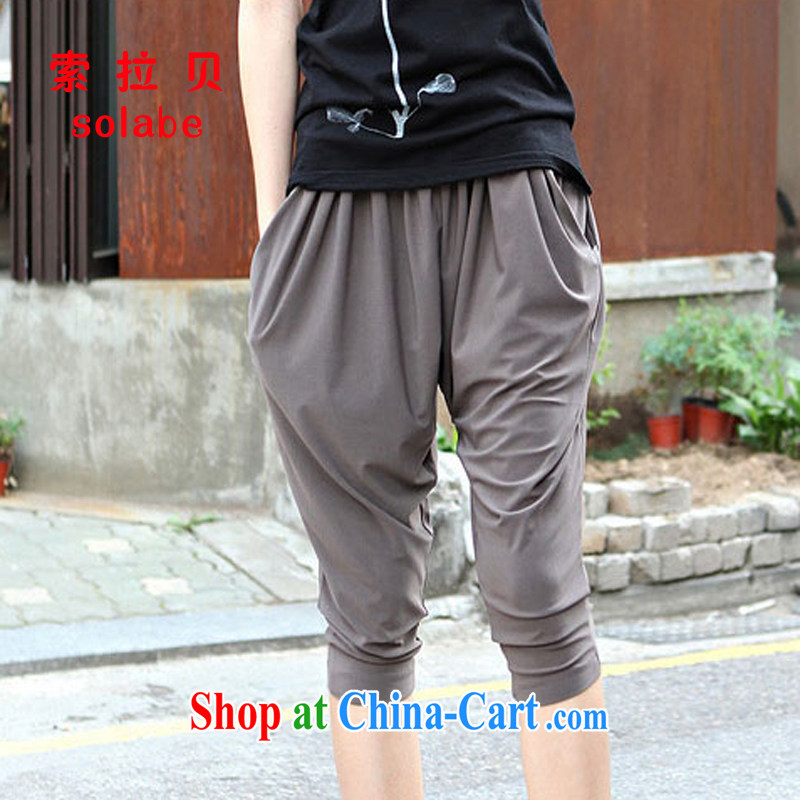 Solabe/the Addis Ababa 2014 Summer Fall with new, larger, trouser press the code female pants cool ultra-crash sense, 7 pants 9 pants trousers wide gray 9 XXL, Addis Ababa (solabe), shopping on the Internet