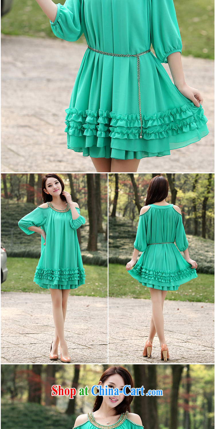 flower girl Isabelle 2015 new Japan and South Korea on the MM hypertrophy, female bare shoulders short-sleeve rivet snow woven lace graphics thin dresses female blue-green 4 XL 200 - 230 Jack pictures, price, brand platters! Elections are good character, the national distribution, so why buy now enjoy more preferential! Health