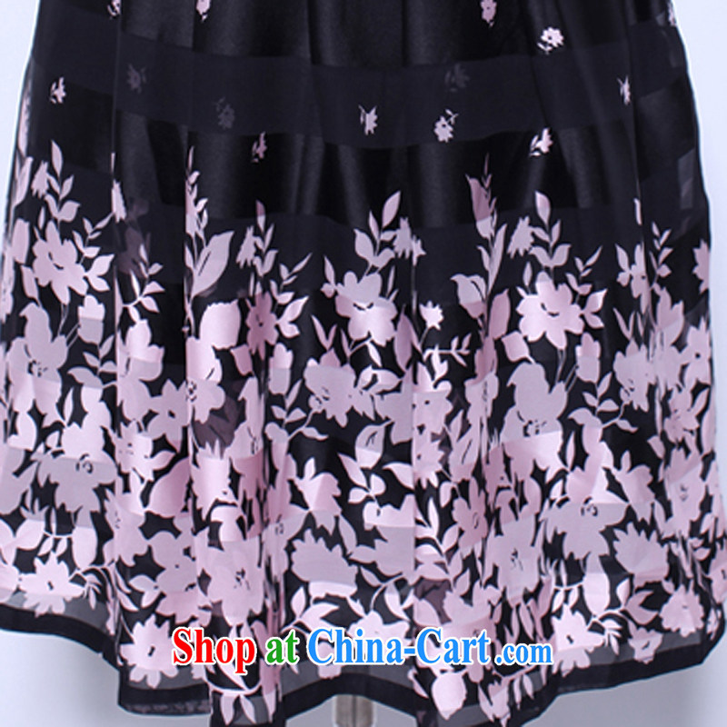 The Ju-Yee Nga Korean floral snow woven dresses summer skirt thick MM 5 XL larger women's clothing dresses YX 39,582 white 5 XL, Yu Yee Nga, shopping on the Internet