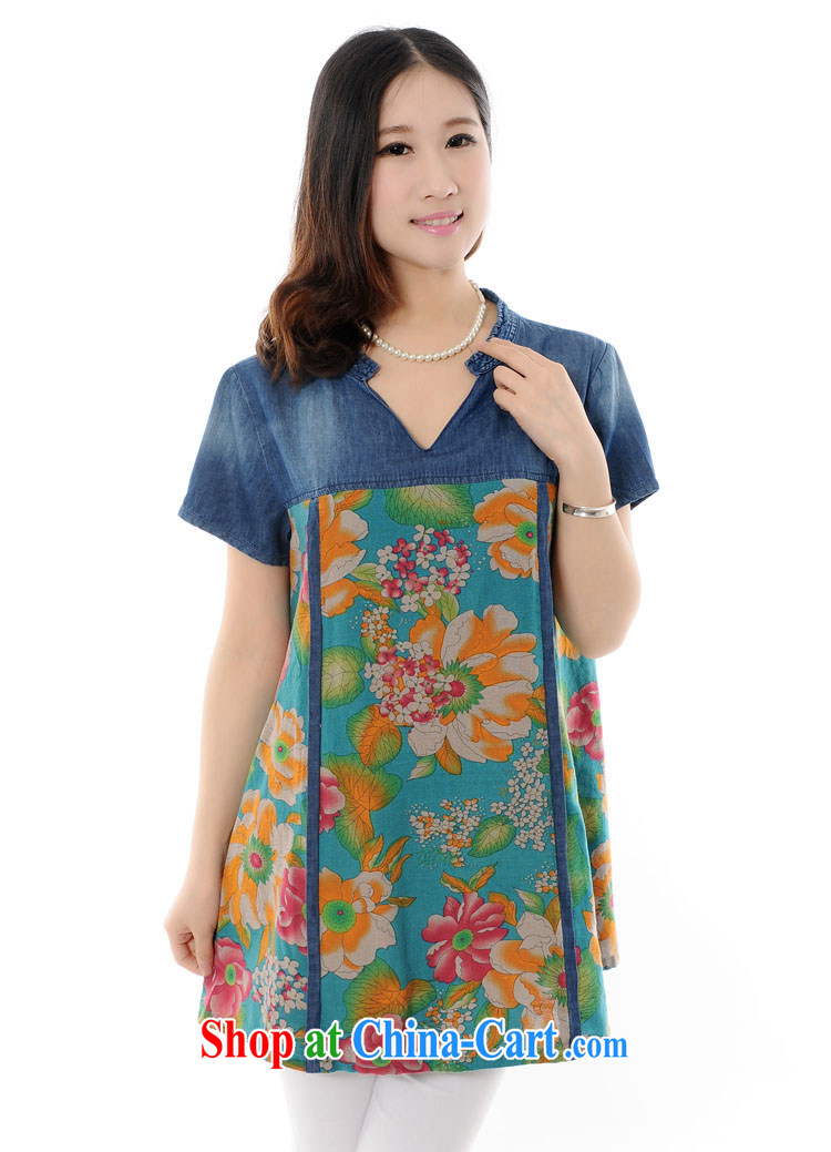 The line between a new Ethnic Wind large flower stamp the code dress Korean version the Code women summer dresses thick mm dresses summer 4705 - E Black 4XL pictures, price, brand platters! Elections are good character, the national distribution, so why buy now enjoy more preferential! Health