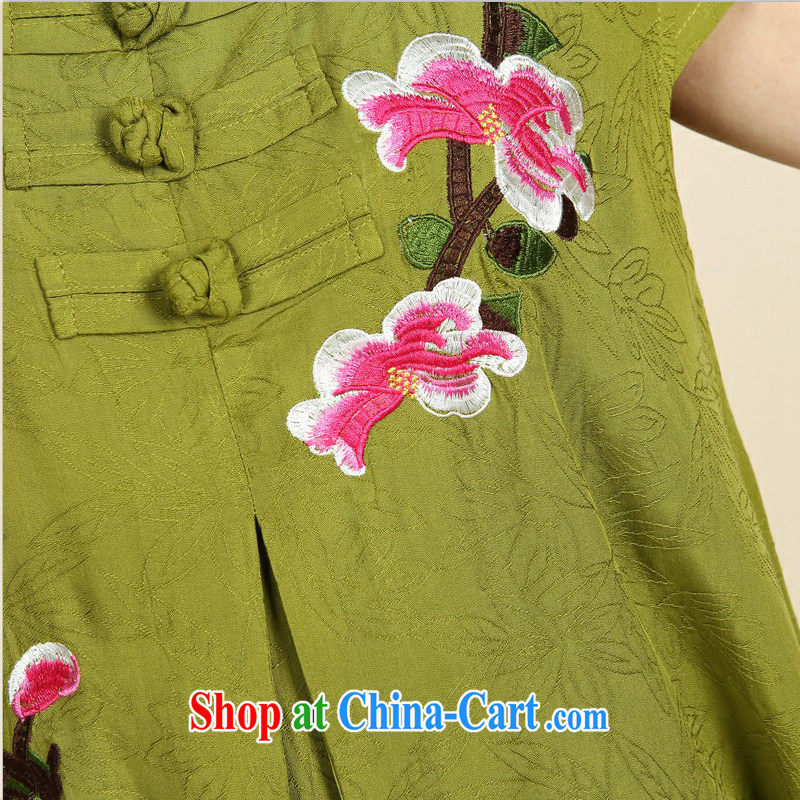 The United States, summer 2015 new upscale sand wash cotton older peony flowers Leisure package T-shirt + pants Green - Dark Green XXXXL, the United States, (Allizent), shopping on the Internet