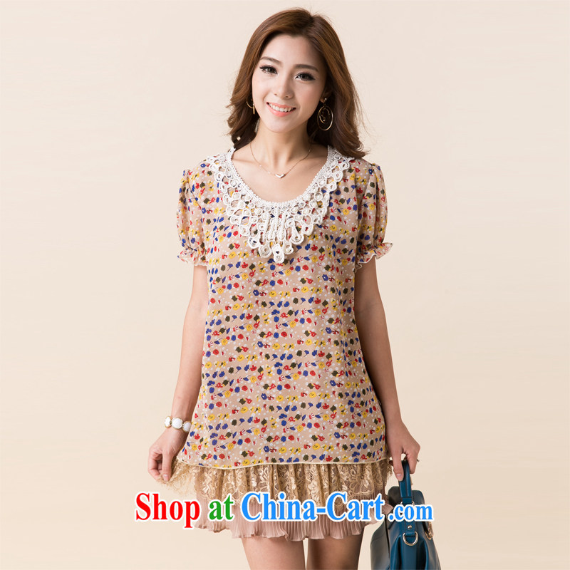 Solabe/the Addis Ababa summer Korean female short-sleeve snow woven shirts female floral loose, long, lace, with T-shirt 1316 chopper suit 3 XL, Addis Ababa (solabe), shopping on the Internet
