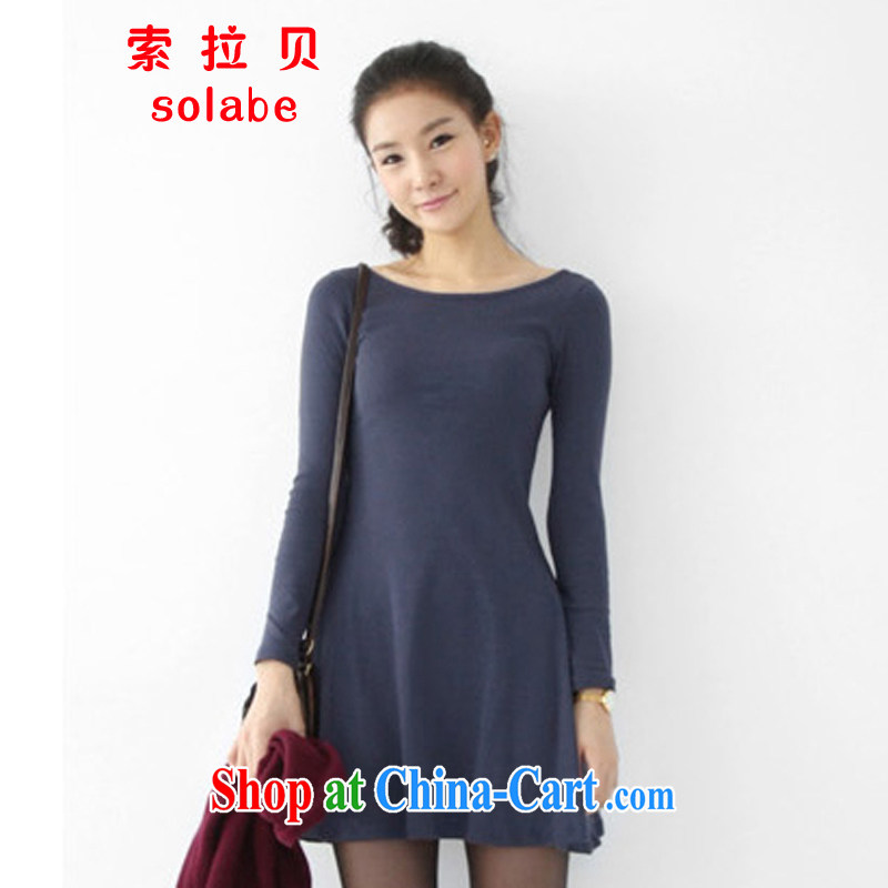 Solabe/the Addis Ababa and mm thick winter Korean version solid shirt cotton long-sleeved top, thick dress 8-Color 5 black XXL, Addis Ababa (solabe), shopping on the Internet