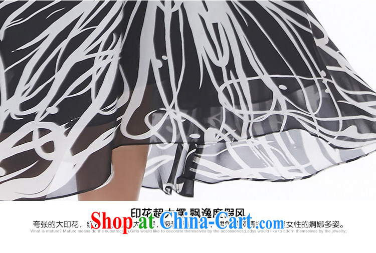MsShe XL women summer 2015 new thick mm short-sleeve snow woven dresses beauty long skirt 6989 black 6 XL pictures, price, brand platters! Elections are good character, the national distribution, so why buy now enjoy more preferential! Health