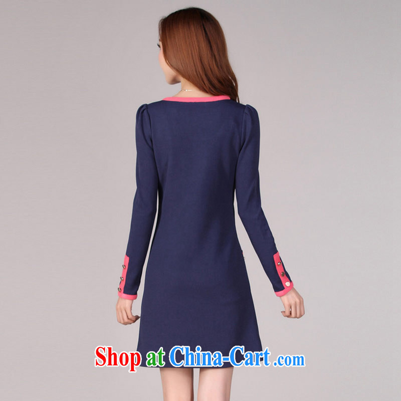 Thin (NOS) The Code women mm thick Korean Beauty loose long-sleeved dress skirt solid Y 20,531 blue 4 XL/165 jack, thin (NOS), online shopping