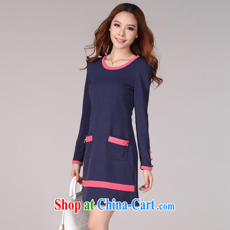 Thin (NOS) The Code women mm thick Korean Beauty loose long-sleeved dress skirt solid Y 20,531 blue 4 XL/165 jack, thin (NOS), online shopping
