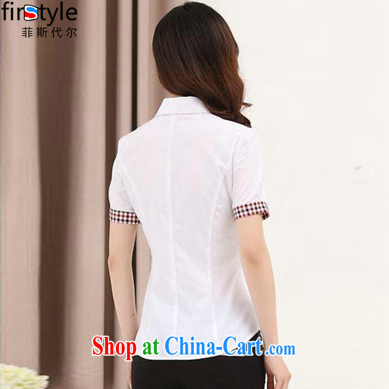 Donald Rumsfeld, the 2015 new Korean summer solid shirt short-sleeved knocked color leisure career cultivating shirt women 1020 short red 4 XL, Donald Rumsfeld, and, shopping on the Internet