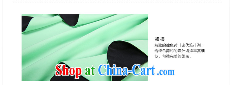 Slim LI Sau 2014 summer new, larger female commuter simple and elegant with cultivating knocked color flouncing sleeveless 100 ground dresses Q 3752 green XXXXL pictures, price, brand platters! Elections are good character, the national distribution, so why buy now enjoy more preferential! Health