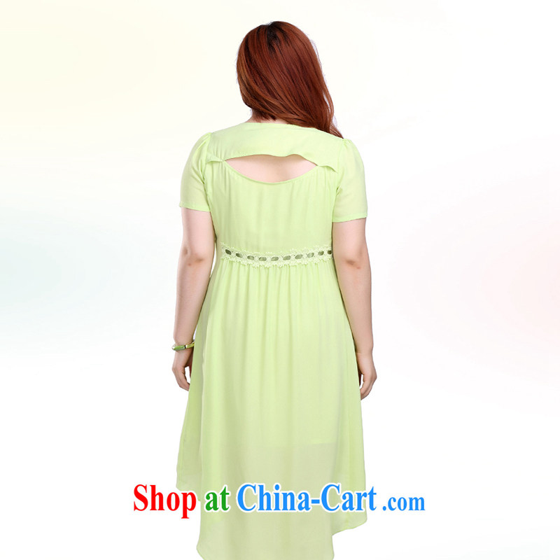 Slim Li Sau-summer new, larger female retro embroidery round-collar beauty lace-up waist Openwork not rules, with snow-woven dresses Q 3962 green XXXXL, slim Li-su, and shopping on the Internet