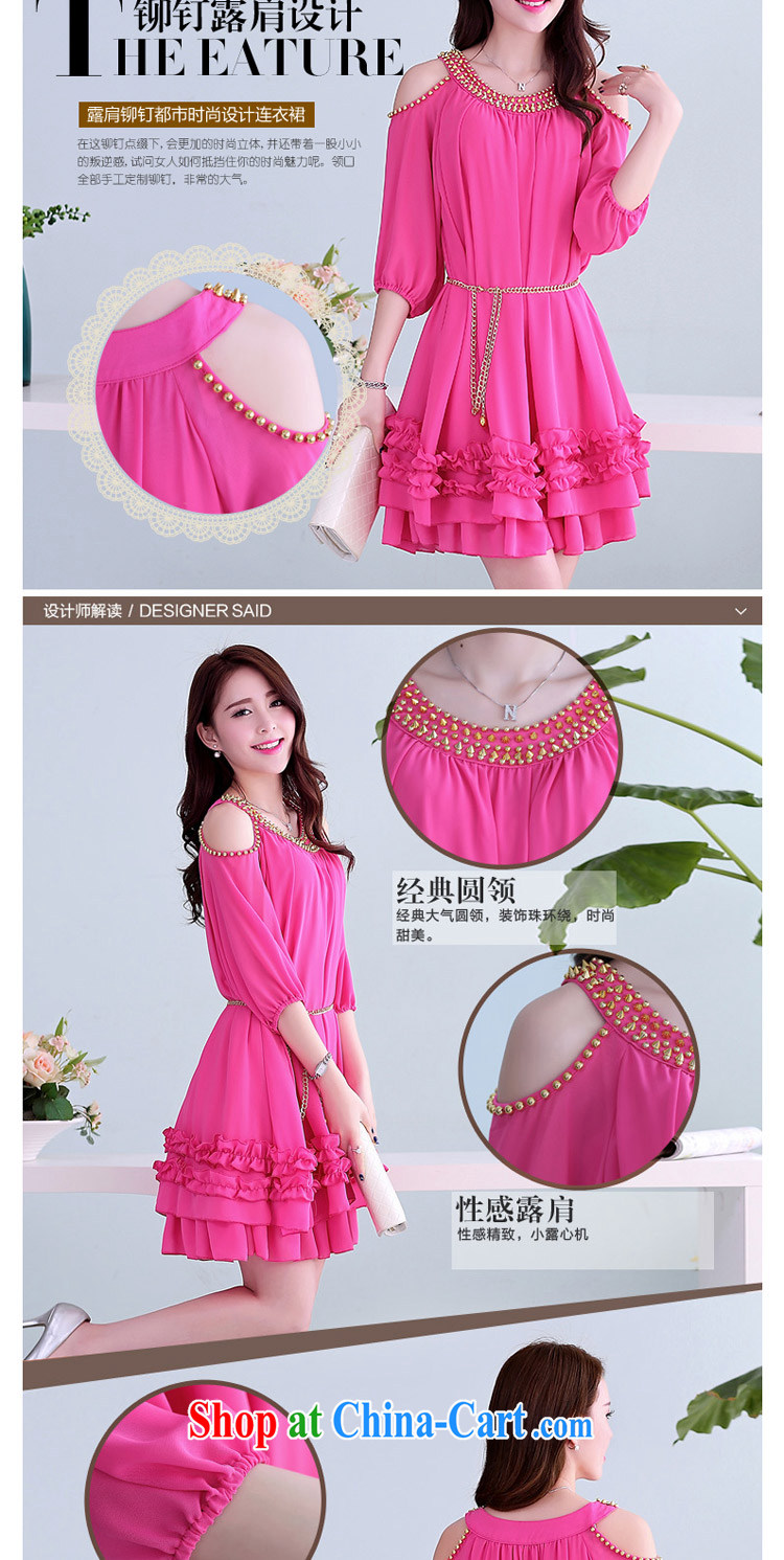 In short, will be the 2015 summer new thick MM female and indeed increase, your shoulders short-sleeved rivet snow woven lace graphics thin dress of female Red XXL (160 - 190 ) jack pictures, price, brand platters! Elections are good character, the national distribution, so why buy now enjoy more preferential! Health