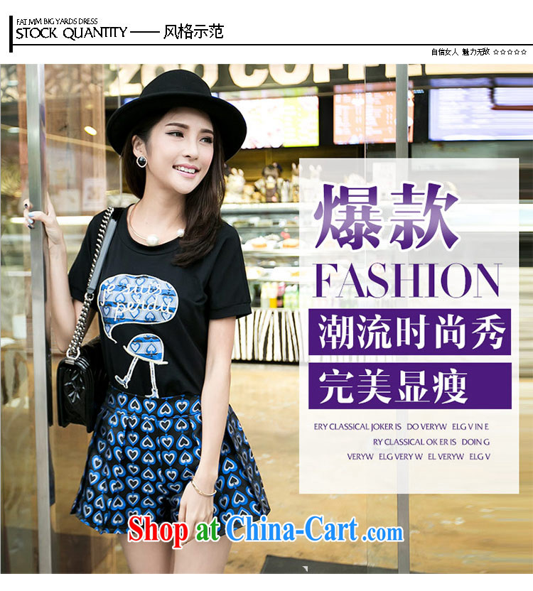 The honey beauty 2014 new summer mm thick larger female round-collar short-sleeve shirt T love shorts 2-piece kit 8768 black XXXXL pictures, price, brand platters! Elections are good character, the national distribution, so why buy now enjoy more preferential! Health