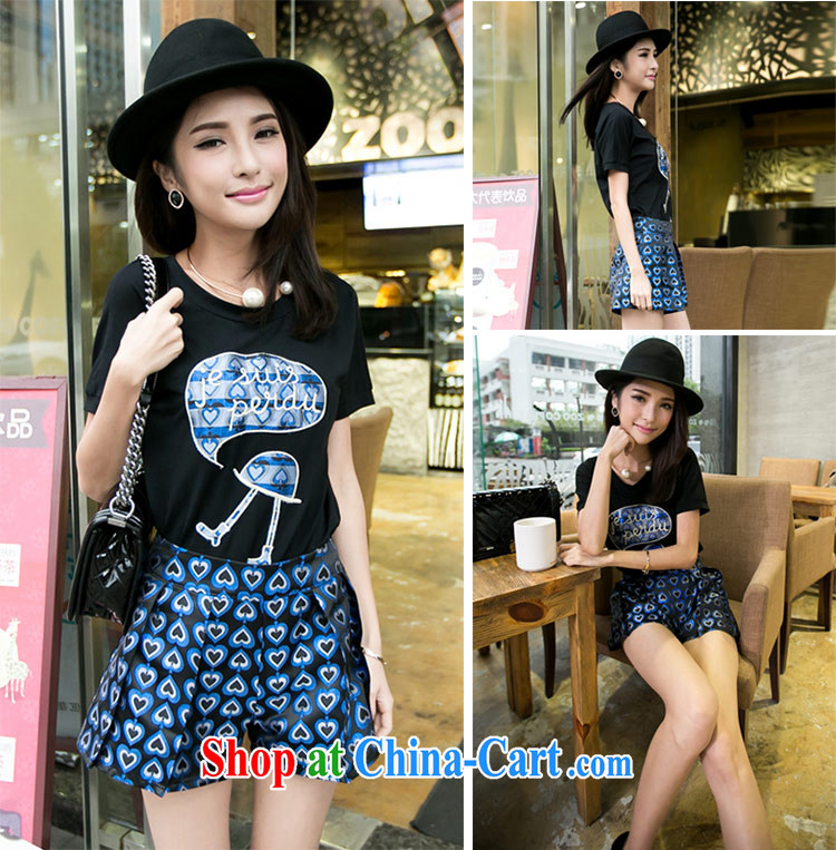 The honey beauty 2014 new summer mm thick larger female round-collar short-sleeve shirt T love shorts 2-piece kit 8768 black XXXXL pictures, price, brand platters! Elections are good character, the national distribution, so why buy now enjoy more preferential! Health