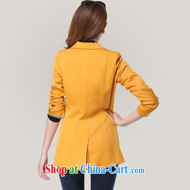 Mephidross economy honey population increase, women 2015 new spring simple solid color 100 ground aura video skinny jacket 5018 yellow large code 5 XL Mephitic economy honey (MENTIMISI), online shopping