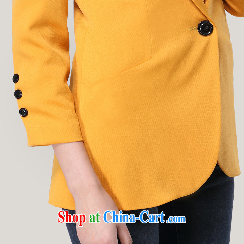 Mephidross economy honey population increase, women 2015 new spring simple solid color 100 ground aura video skinny jacket 5018 yellow large code 5 XL Mephitic economy honey (MENTIMISI), online shopping