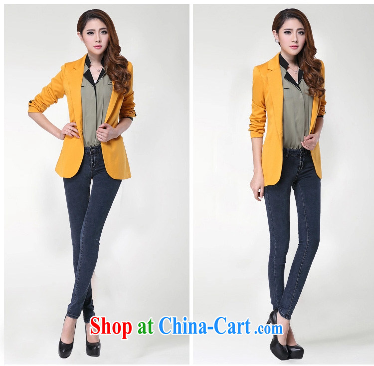 Mephidross economy honey, XL women 2015 spring simple solid color 100 ground aura video skinny jacket 5018 yellow large code 5 XL pictures, price, brand platters! Elections are good character, the national distribution, so why buy now enjoy more preferential! Health