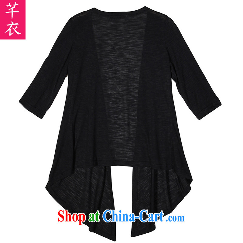 CONSTITUTION AND CLOTHING XL ladies cardigan 2015 spring new sunscreen clothing and air-conditioning T-shirt Han version small jacket shawl, long-sleeved thick MM the Code, on the T-shirt black 3 XL, constitution, clothing, and shopping on the Internet