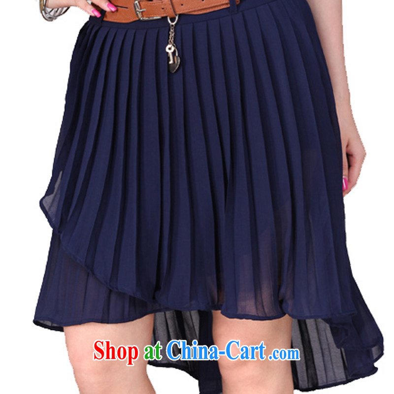 Constitution Yi XL women dresses 2015 new summer the obesity mm knitting stitching snow woven Navy stripes dress thick sister resort in blue skirt XL 2 120 - 140 jack, constitution and clothing, and shopping on the Internet