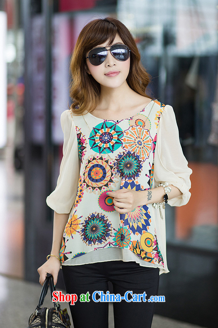 Lehman, lymalon, thick, thin. Summer 2015 new Korean version of the greater Code women cuff in irregular stamp snow woven shirts T-shirt 8033, white 4 XL pictures, price, brand platters! Elections are good character, the national distribution, so why buy now enjoy more preferential! Health
