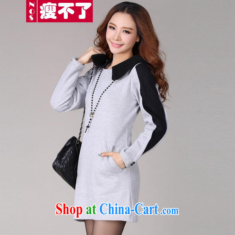 Thin _NOS_XL women Beauty thicken loose in the pocket longer dresses Y 21,531 gray 4 XL_180 Jack left and right