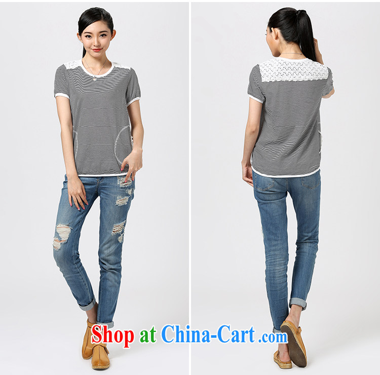 Water itself is indeed the XL girls summer new, 2014 loose Korean bar tile short-sleeve shirt T S XB 14 1830 black-and-white, L pictures, price, brand platters! Elections are good character, the national distribution, so why buy now enjoy more preferential! Health