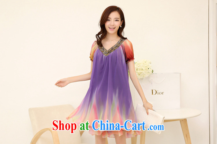 The Ju-Yee Nga summer new, larger women's clothing stylish thick girls with graphics thin large code gradient short-sleeved snow woven dresses YJ 9182 dream first XXXL pictures, price, brand platters! Elections are good character, the national distribution, so why buy now enjoy more preferential! Health