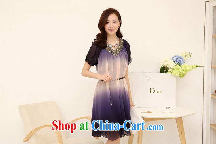 The Ju-Yee Nga summer new, larger women's clothing stylish thick girls with graphics thin large code gradient short-sleeved snow woven dresses YJ 9182 dream first XXXL pictures, price, brand platters! Elections are good character, the national distribution, so why buy now enjoy more preferential! Health