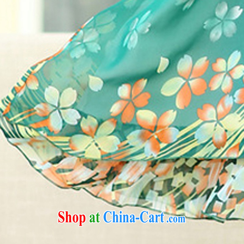 The Ju-Yee Nga summer is the girl with thick sister graphics thin floral floral short-sleeved snow woven dresses YJ 183 commercial toner XXXXL, Yu Yee Nga, shopping on the Internet