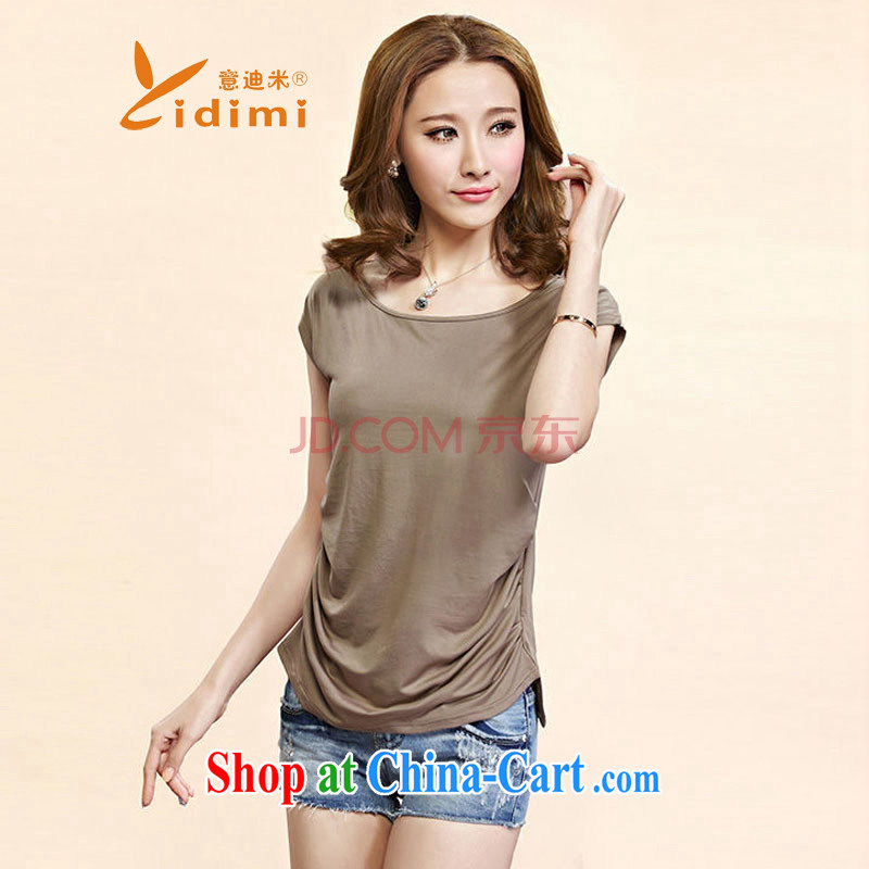 It's the code women summer Korean T shirts 2015 new, simple and elegant and relaxed video thin casual shirt H 1 - 8250 Lake blue XXXL, Disney's M (YIDIMI), online shopping