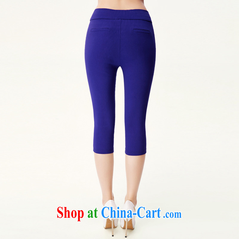 The Mak is the female 2014 summer new thick mm stylish solid-colored beauty 7 solid pants LW 001 Po blue XL, former Yugoslavia, Mak, and shopping on the Internet