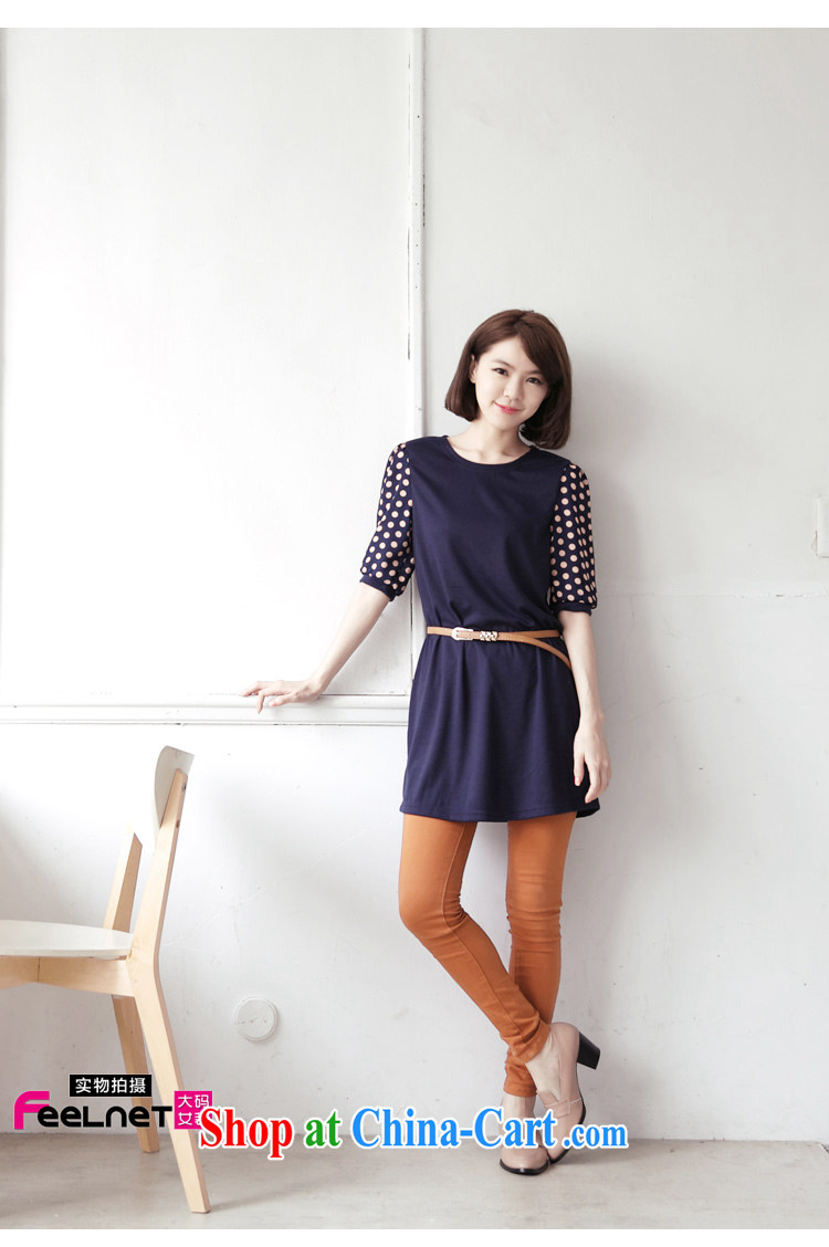 The feelnet code Korean video Thin women with large code skirt 7 cuff skirt the big code dresses 2101 dark blue large code 5 XL pictures, price, brand platters! Elections are good character, the national distribution, so why buy now enjoy more preferential! Health