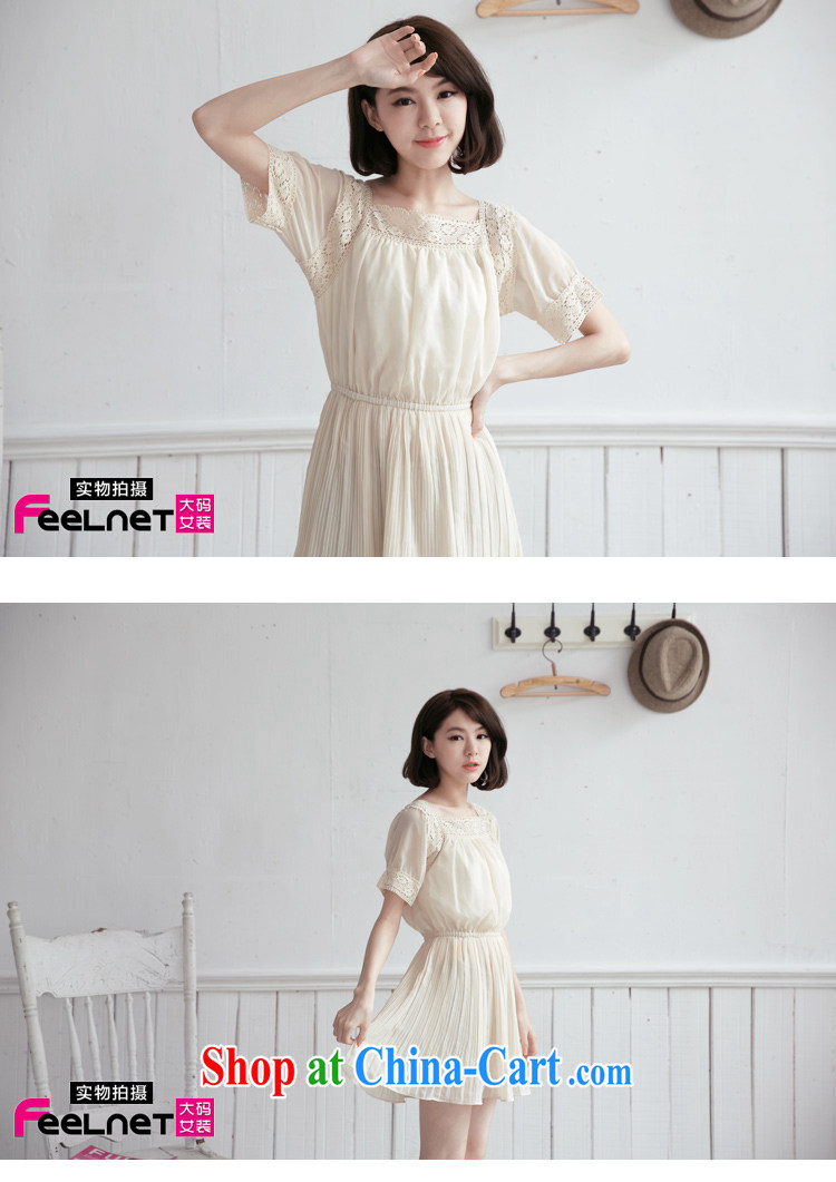 The feelnet Code women's clothing 2015 the code summer new short-sleeved lace XL snow woven dresses 2102 apricot large code 6 XL pictures, price, brand platters! Elections are good character, the national distribution, so why buy now enjoy more preferential! Health