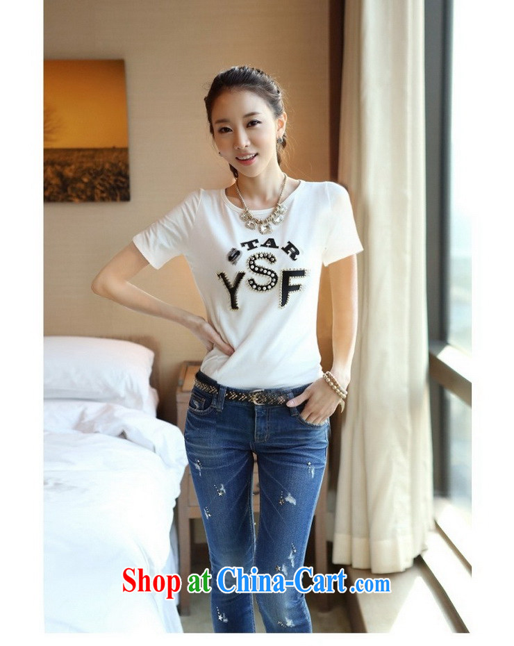 Electoral support the health beauty nickname, 2014 spring and summer new female Korean Beauty round-collar short-sleeve, T-shirt white half sleeve t 桖 girls cotton Y 562 white XXL pictures, price, brand platters! Elections are good character, the national distribution, so why buy now enjoy more preferential! Health
