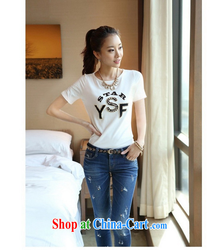Electoral support the health beauty nickname, 2014 spring and summer new female Korean Beauty round-collar short-sleeve, T-shirt white half sleeve t 桖 girls cotton Y 562 white XXL pictures, price, brand platters! Elections are good character, the national distribution, so why buy now enjoy more preferential! Health