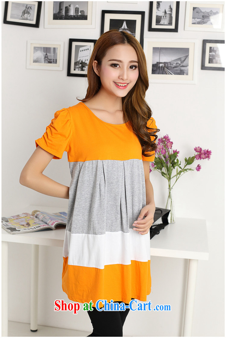 Arthur magic Yi 2015 summer new, larger female Korean Hit color stitching round-collar short-sleeve loose video thin dresses summer purple are code pictures, price, brand platters! Elections are good character, the national distribution, so why buy now enjoy more preferential! Health