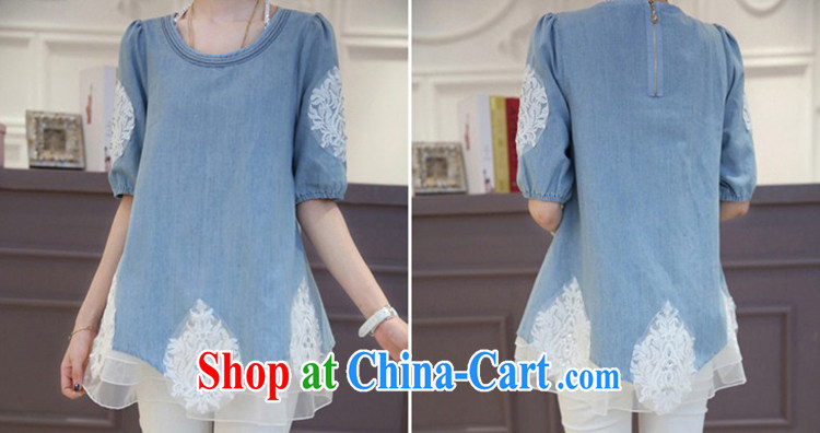 The beam summer 2014, wood drilling lace leave of two short-sleeved large, denim dress 151 blue denim XL pictures, price, brand platters! Elections are good character, the national distribution, so why buy now enjoy more preferential! Health