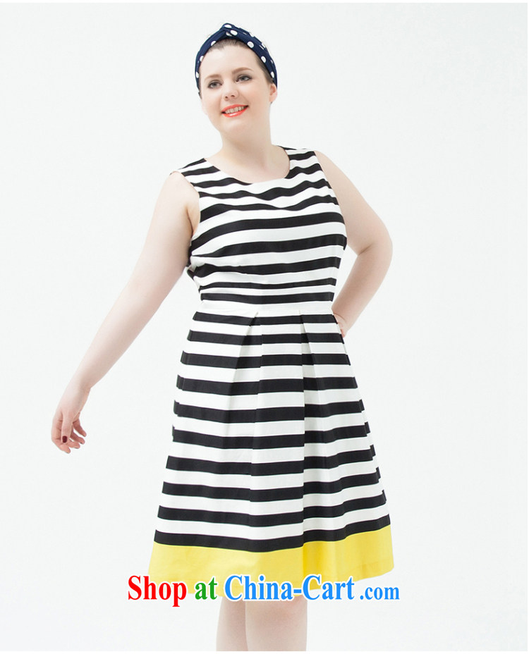 2014 Tomnrabbit new summer larger women video thin dresses sleeveless striped beauty large skirt white XL pictures, price, brand platters! Elections are good character, the national distribution, so why buy now enjoy more preferential! Health