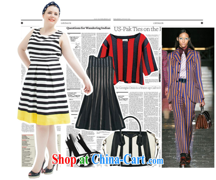 2014 Tomnrabbit new summer larger women video thin dresses sleeveless striped beauty large skirt white XL pictures, price, brand platters! Elections are good character, the national distribution, so why buy now enjoy more preferential! Health