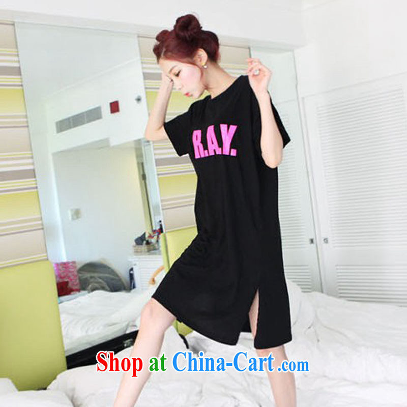 Simply stamp 2015 new large, loose, long, female letter short-sleeve shirt T girls cotton 837 black, code, purely (Pure impression, and, on-line shopping