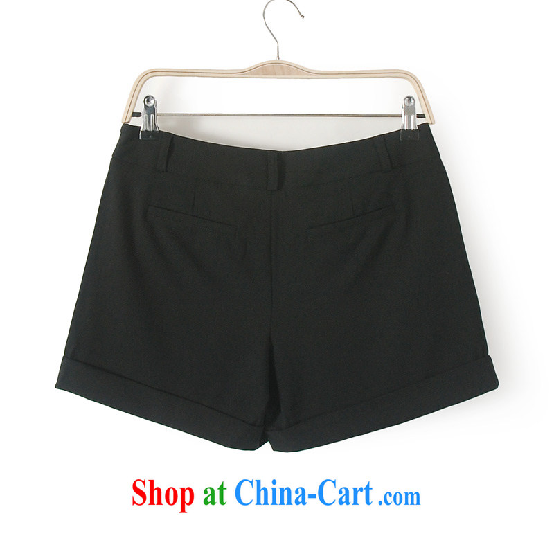 The 2014 code female pants thick mm summer large foreign trade, women in Europe and America with the original single pants shorts hot pants 4 black, 12 (tile measure against pants, talking about the Zhuang (gazizhuang), online shopping