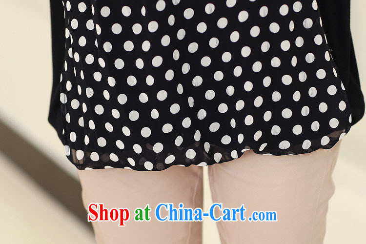 2015 mm thick summer wear new XL female dot leave of two part snow woven shirts King, short-sleeved shirt T thick sister relaxed T-shirt 745 black 3 XL pictures, price, brand platters! Elections are good character, the national distribution, so why buy now enjoy more preferential! Health